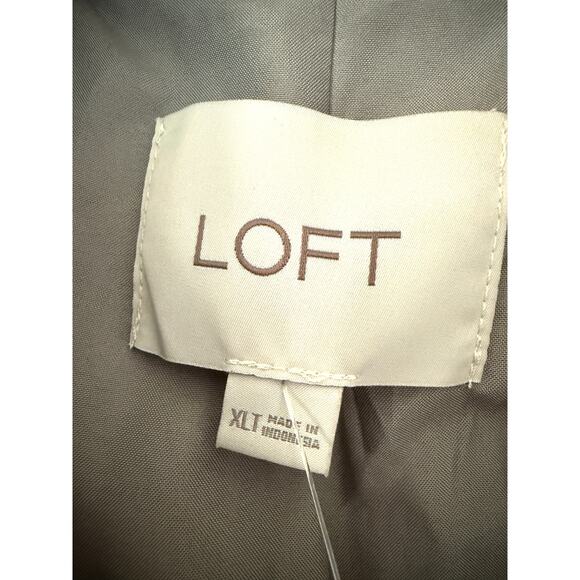 LOFT Wool Blend Coat Pink Gray Plaid Double Breasted Long Winter Overcoat XLT - Picture 3 of 10